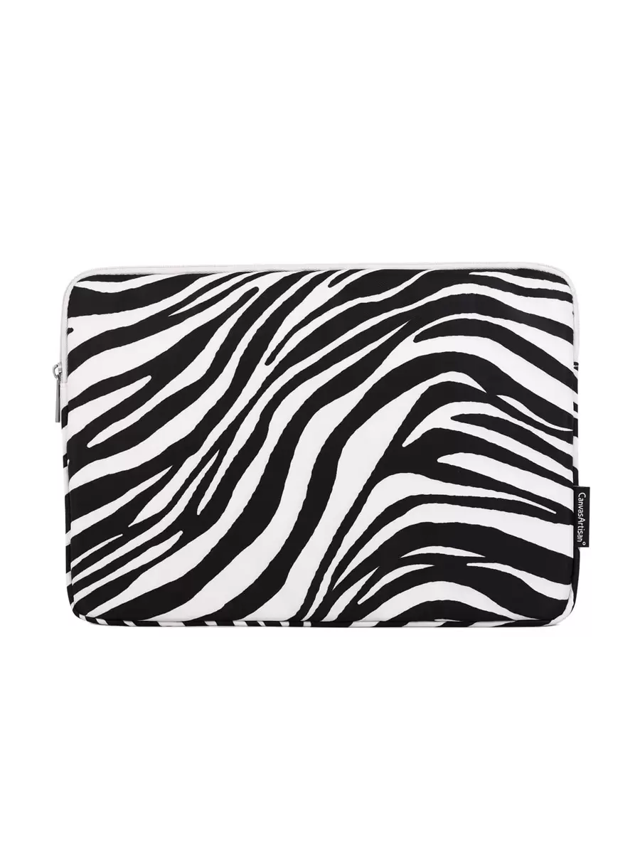 canvas artisan Túi vải Canvas Nghệ nhân Ngựa vằn Sọc Túi đựng laptop Công sở Chống sốc Túi đựng laptop Tương thích với HPProBook Macbook - Đen và trắng - Xem 1