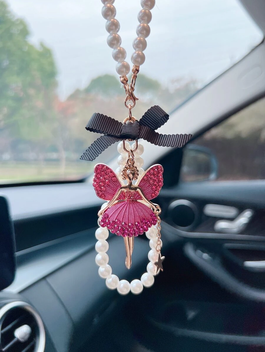 1pc Rhinestone Elf Charm Car Hanging Ornament - Multicolor - View 1