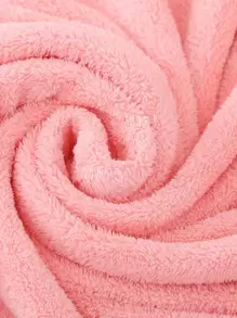 1 pieza Bata de baño rosa para mujer, decoración del hogar y el baño, de vuelta a la escuela - Rosa - Ver 3