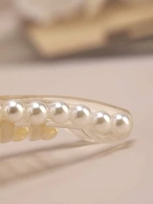 1pc Pearl Hair Clip For Travel & Leisure, All-match Hair Accessory - White - View 6
