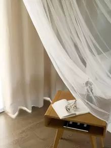 素色雙層單片窗簾