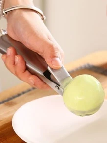 1pc Stainless Steel Ice Cream Scoop, Fruit Ball Spoon, Ice Cream Spoon - Grey - View 3