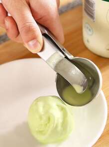 1pc Stainless Steel Ice Cream Scoop, Fruit Ball Spoon, Ice Cream Spoon - Grey - View 1