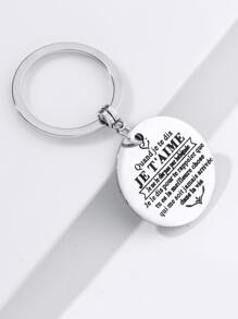 Khẩu hiệu Nam Chi tiết Móc khóa hình tròn quyến rũ - Bạc - Xem 2