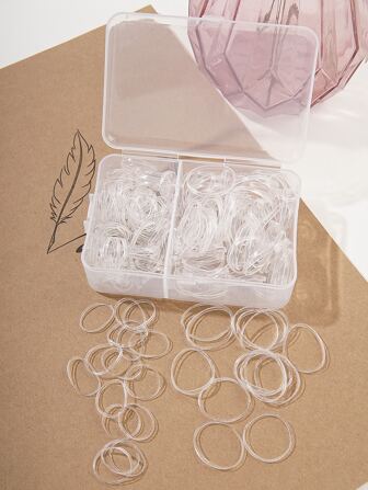 240pcs Clear Disposable Hair Tie Suitable For Braided Hair, Fixed Hairstyle, Suitable For Women, Suitable For Daily Life Casual Ponytail Holders Hair Elastics Hair Rubber Bands Scrunchies Hair Rope Elastic Hair Tie, Hair Bobbles Hair Accessories