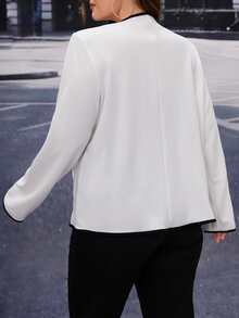 SHEIN Privé Cazadora unido en contraste con parte delantera abierta