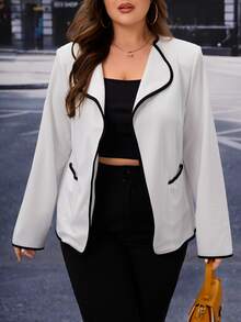 SHEIN Privé Cazadora unido en contraste con parte delantera abierta