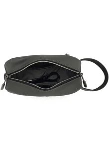 POSO 洗滌化妝包男士手提包適用於運動商業和旅行收纳包,男士字母圖案手拿包方包信封包腋下包,禮品適用於父親 - 灰色 - 查看 4