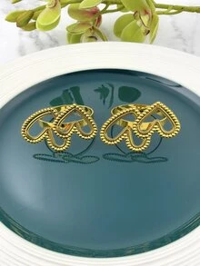 4pcs Heart Decor Napkin Ring - Gold - View 5