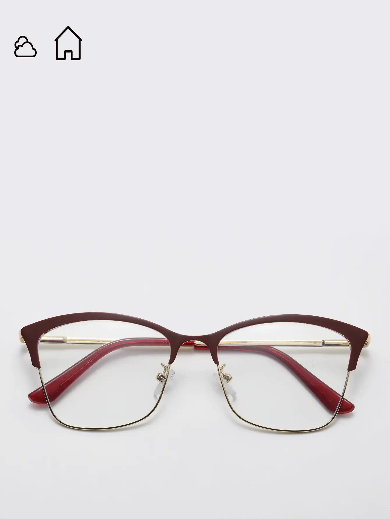 光致變色鏡片貓眼墨鏡 - 酒紅色 - 查看 4