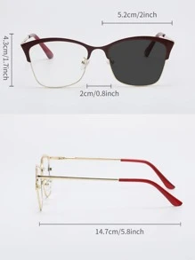 光致變色鏡片貓眼墨鏡 - 酒紅色 - 查看 5