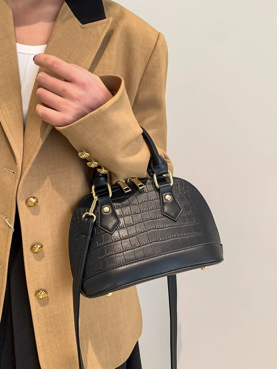 Mini Crocodile Embossed Dome Bag SHEIN USA