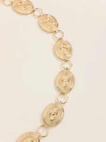 Oval Decor Chain Belt - Gold - View 3