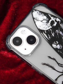 ROMWE Goth Skull & Butterfly Pattern Phone Case - Multicolor - View 2