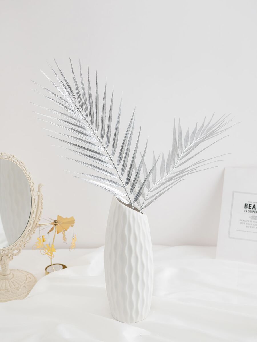 3入組人造植物婚禮新娘手持花材家庭臥室餐廳花瓶裝飾配件diy材料情人節新年裝飾花束 - 銀色 - 查看 1