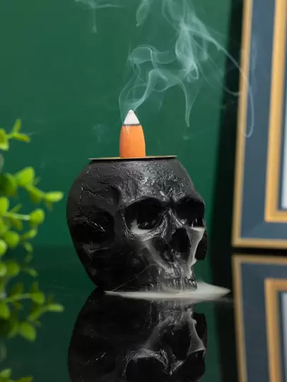 1pc Skull Head Design Incense Burner Gifts Birthday Graduation