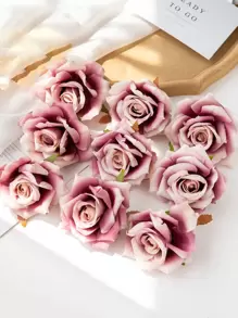 5 件人造玫瑰花，完美的婚礼装饰、新娘花束、腕花、家居墙壁装饰、桌面装饰、圣诞节和情人节礼物、情人节、礼物 - 彩色 - 查看 5