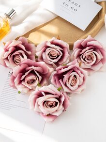 5 件人造玫瑰花，完美的婚礼装饰、新娘花束、腕花、家居墙壁装饰、桌面装饰、圣诞节和情人节礼物、情人节、礼物 - 彩色 - 查看 6