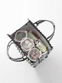 1入組格紋圖案隨機便當袋 - 彩色 - 查看 5