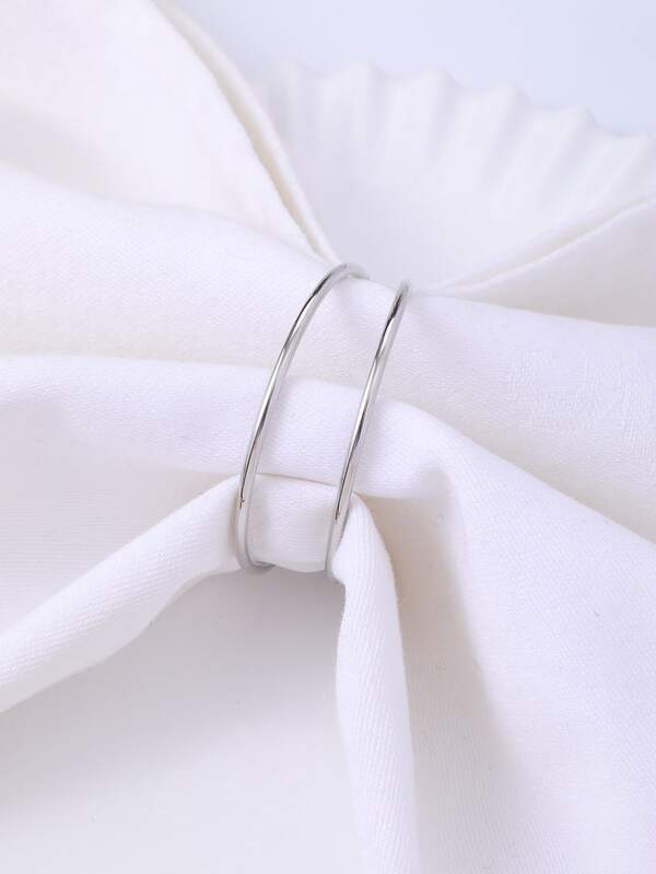 2pcs Solid Color Zinc Alloy Napkin Ring