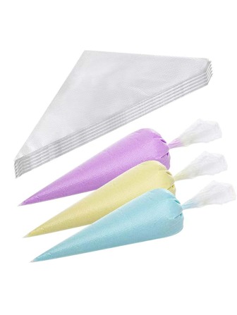 100pcs Clear Disposable Pastry Bag,Thickened Piping Bag Disposable Piping Pastry Bag Cream