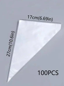 100 pièces Sac à pâtisserie transparent jetable