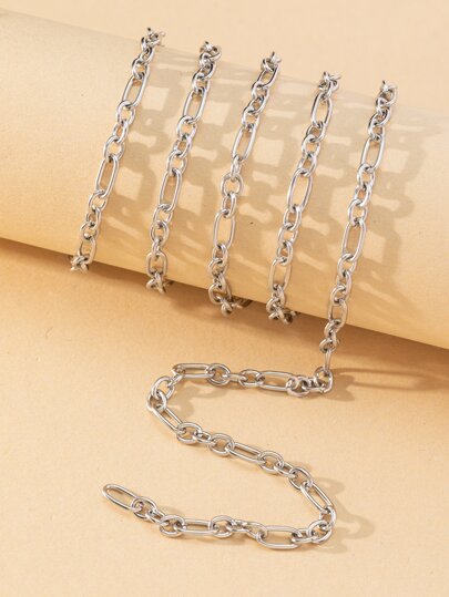 1pc X 1m Stainless Steel O Shaped 3-in-1 Chain For Necklace, Bracelet, Waist Chain Diy