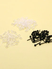 100 đôi bông tai thiết kế quả bóng - Đen và trắng - Xem 1
