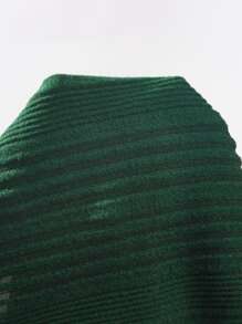 GENTILAND Top tejido de canalé de cuello alto - Verde Oscuro - Ver 4