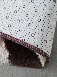 1入組條紋圖案長毛絨地毯