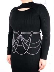 Chuỗi cỡ lớn & Thắt lưng trang trí đính đá - màu đen - Xem 4