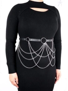 Chuỗi cỡ lớn & Thắt lưng trang trí đính đá - màu đen - Xem 6