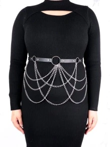 Chuỗi cỡ lớn & Thắt lưng trang trí đính đá - màu đen - Xem 8