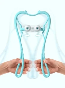 Neck Massager, 1pc Trigger Point Roller Massager For Relax Deep Tissue Handheld Shoulder Massager Tool With 4 Balls Massage Point Suitable For Legs Waist Neck And Shoulder Relaxer, Blue - Blue - View 2