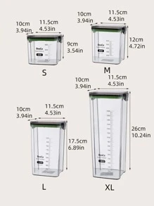 1pc Clear Random Color Food Storage Box,Food Storage Container With Lid, Clear Plastic Kitchen And Pantry Organization Canisters - Clear - View 4