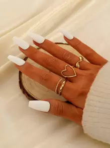 Dellgoo Set de 3 anillos con decoración de corazón para San Valentín, mamá, madre, Día de la Madre, regalo