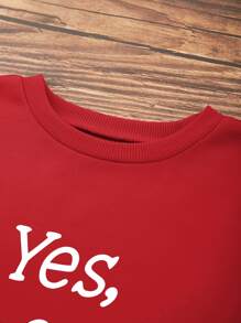 INAWLY 标语图案保暖内衬卫衣，适合毕业季、返校季、毕业典礼、教师节等场合，女士款，返校季套头衫，秋季卫衣 - 紅色 - 查看 3