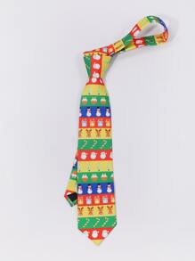 Men Christmas Elk Pattern Tie & Bow Tie - Multicolor - View 5