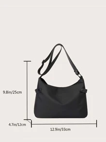 Men Minimalist Hobo Bag - Black - View 3