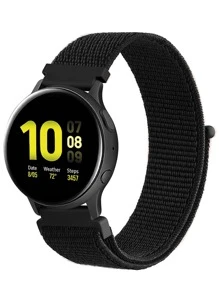 1 Dây đeo đồng hồ vòng nylon thể thao cổ điển dành cho nam và nữ màu đen, Vòng đeo tay thay thế Khóa bướm Dây đeo đồng hồ bằng silicon mềm nguyên khối 20mm/22mm Tương thích với Samsung Galaxy Watch 46mm/Samsung Galaxy Watch 3 45mm/Ear S3 Frontier/Làm quà tặng cho học sinh đi học trở lại - màu đen - Xem 1