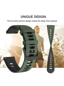 1 Dây đeo thể thao silicon hai màu dành cho nam và nữ 20mm/22mm Tương thích với dây đeo Samsung Galaxy Active 2 40mm 44mm, Dây đeo Galaxy Watch Active, Dây đeo Galaxy 42mm Dây đeo Huawei GT làm quà tặng cho học sinh đi học trở lại - Nhiều màu - Xem 4