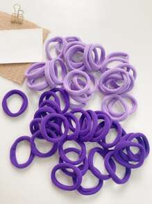 1 gói Vòng khăn liền mạch, 50 chiếc, 6 màu (Giao hàng ngẫu nhiên) Thông thường - Nhiều màu - Xem 4