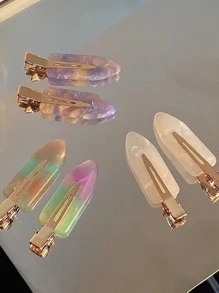 1入組隨機圖案圖案鴨嘴夾 - 彩色 - 查看 4