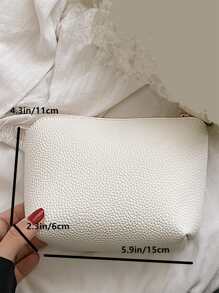 Textured Skinny Scarf Decor Bucket Bag With Inner Pouch - Khaki - View 4