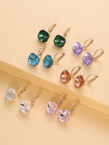 6對水鑽裝飾耳環