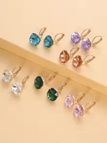 6對水鑽裝飾耳環
