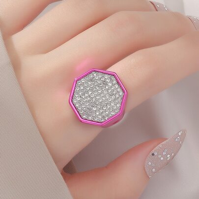 Rhinestone Geometric Decor Ring