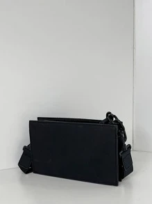 Women's Two Pieces Set Chain Strap Coin Pouch Shoulder BagWomen's Two Pieces Set Chain Strap Coin Pouch Shoulder Bag - Black - View 4