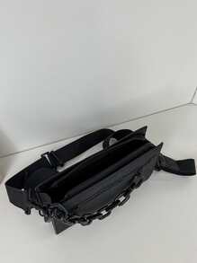 Women's Two Pieces Set Chain Strap Coin Pouch Shoulder BagWomen's Two Pieces Set Chain Strap Coin Pouch Shoulder Bag - Black - View 5