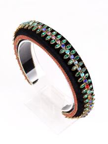 Rhinestone Decor Headband - Black - View 2